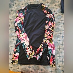 HURLEY Women's Garden Rash Guard Swim Shirt Size Large
